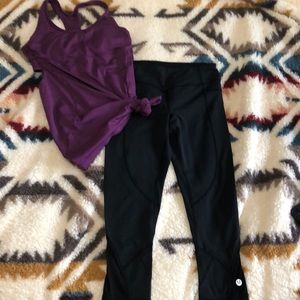 Lululemon running pants and tank top